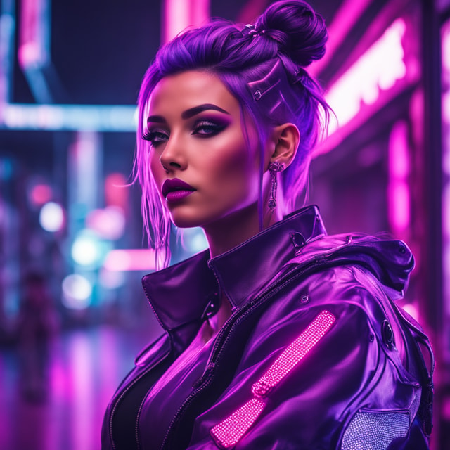an cyberpunk style image about girl generated by ai